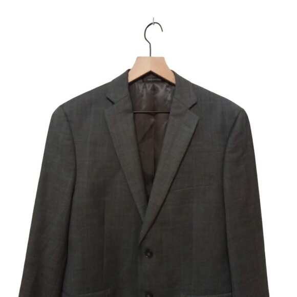 Calvin Klein Gray Window Pane Single Breasted Blazer Sz 41 - Picture 3 of 7